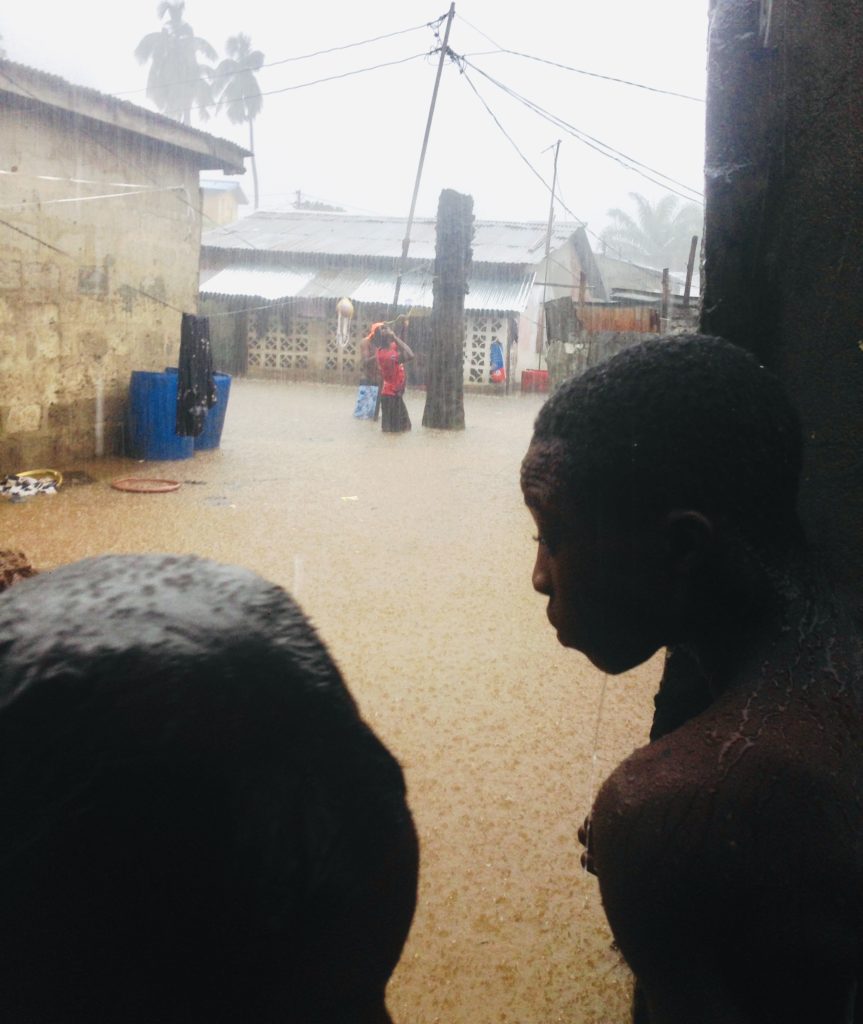 flooded community in Freetown