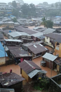Flooded community in Freetown