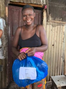 Woman with dry clothes